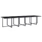 vidaXL Set comedor de jardín 17 piezas y cojines ratán sintético negro vidaXL Set comedor de jardín 17 piezas y cojines ratán sintético negro