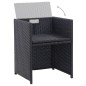 vidaXL Set comedor de jardín 17 piezas y cojines ratán sintético negro vidaXL Set comedor de jardín 17 piezas y cojines ratán sintético negro