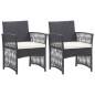 vidaXL Sillones de jardín con cojines 2 unidades ratán sintético negro vidaXL Sillones de jardín con cojines 2 unidades ratán sintético negro