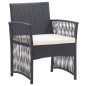 vidaXL Sillones de jardín con cojines 2 unidades ratán sintético negro vidaXL Sillones de jardín con cojines 2 unidades ratán sintético negro