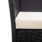 vidaXL Sillones de jardín con cojines 2 unidades ratán sintético negro vidaXL Sillones de jardín con cojines 2 unidades ratán sintético negro