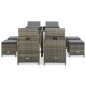 vidaXL Set de comedor de jardín 9 pzas y cojines ratán sintético gris vidaXL Set de comedor de jardín 9 pzas y cojines ratán sintético gris