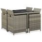 vidaXL Set de comedor de jardín 9 pzas y cojines ratán sintético gris vidaXL Set de comedor de jardín 9 pzas y cojines ratán sintético gris