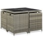 vidaXL Set de comedor de jardín 9 pzas y cojines ratán sintético gris vidaXL Set de comedor de jardín 9 pzas y cojines ratán sintético gris