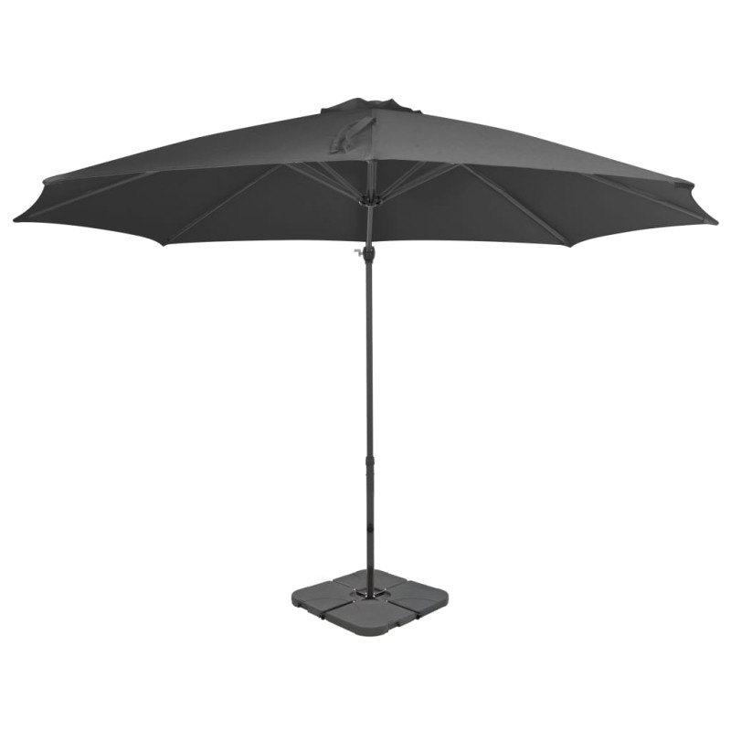 vidaXL Sombrilla de jardín con base portátil gris antracita vidaXL Sombrilla de jardín con base portátil gris antracita