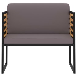 vidaXL Sillas jardín 2 uds y cojines madera maciza acacia gris oscuro