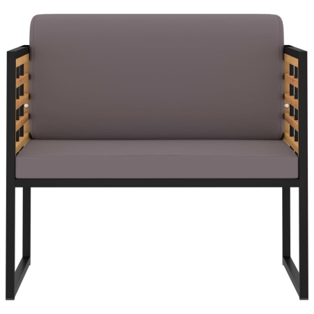 vidaXL Sillas jardín 2 uds y cojines madera maciza acacia gris oscuro