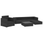 vidaXL Set muebles de jardín 6 piezas y cojines ratán sintético negro vidaXL Set muebles de jardín 6 piezas y cojines ratán sintético negro