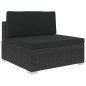 vidaXL Set muebles de jardín 6 piezas y cojines ratán sintético negro vidaXL Set muebles de jardín 6 piezas y cojines ratán sintético negro