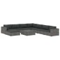 vidaXL Set de muebles de jardín 9 pzas y cojines ratán sintético gris vidaXL Set de muebles de jardín 9 pzas y cojines ratán sintético gris
