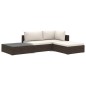 vidaXL Set muebles de jardín 4 piezas y cojines ratán sintético marrón vidaXL Set muebles de jardín 4 piezas y cojines ratán sintético marrón
