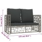 vidaXL Set de muebles de jardín 2 pzas y cojines ratán sintético gris vidaXL Set de muebles de jardín 2 pzas y cojines ratán sintético gris