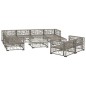 vidaXL Set de muebles de jardín 10 pzas y cojines ratán sintético gris vidaXL Set de muebles de jardín 10 pzas y cojines ratán sintético gris