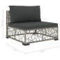 vidaXL Set de muebles de jardín 10 pzas y cojines ratán sintético gris vidaXL Set de muebles de jardín 10 pzas y cojines ratán sintético gris
