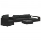 vidaXL Set muebles de jardín 8 piezas y cojines ratán sintético negro