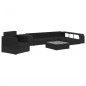 vidaXL Set muebles de jardín 8 piezas y cojines ratán sintético negro