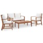 vidaXL Muebles de jardín 4 piezas con cojines madera maciza de acacia vidaXL Muebles de jardín 4 piezas con cojines madera maciza de acacia