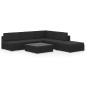 vidaXL Set muebles de jardín 6 piezas y cojines ratán sintético negro