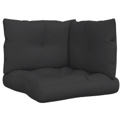 vidaXL Cojines para palets 3 piezas tela negro