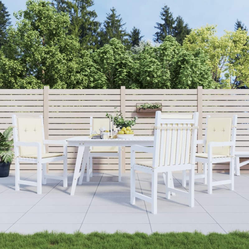 vidaXL Cojín silla jardín respaldo bajo 4 uds tela Oxford crema vidaXL Cojín silla jardín respaldo bajo 4 uds tela Oxford crema