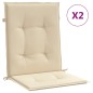 vidaXL Cojín de silla de jardín respaldo bajo 2 uds tela Oxford beige vidaXL Cojín de silla de jardín respaldo bajo 2 uds tela Oxford beige
