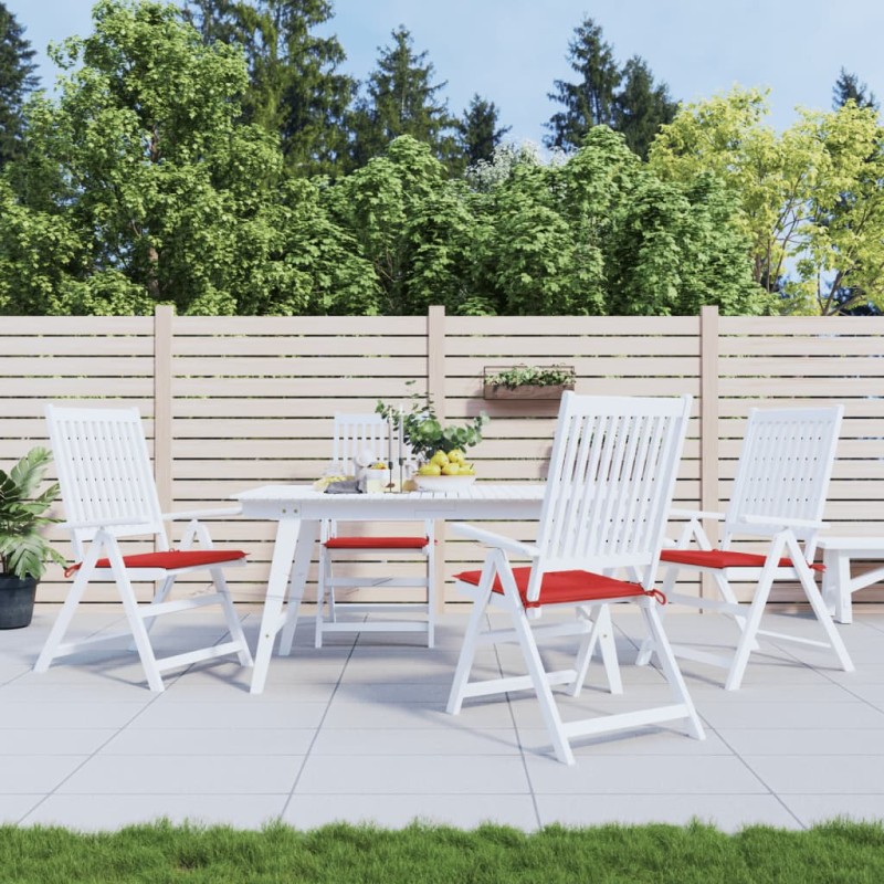 vidaXL Cojines de silla de jardín 4 uds tela rojo 40x40x3 cm vidaXL Cojines de silla de jardín 4 uds tela rojo 40x40x3 cm