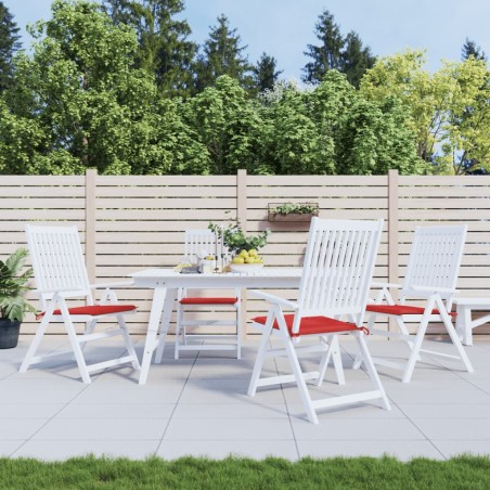  vidaXL Cojines de silla de jardín 4 uds tela rojo 40x40x3 cm