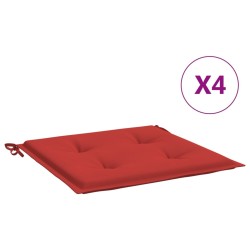 vidaXL Cojines de silla de jardín 4 uds tela rojo 40x40x3 cm