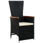 vidaXL Set comedor de jardín 7 piezas ratán sintético y madera negro vidaXL Set comedor de jardín 7 piezas ratán sintético y madera negro
