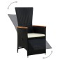 vidaXL Set comedor de jardín 7 piezas ratán sintético y madera negro vidaXL Set comedor de jardín 7 piezas ratán sintético y madera negro