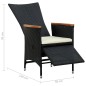 vidaXL Set comedor de jardín 7 piezas ratán sintético y madera negro vidaXL Set comedor de jardín 7 piezas ratán sintético y madera negro