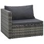 vidaXL Set de muebles de jardín 5 pzas y cojines ratán sintético gris vidaXL Set de muebles de jardín 5 pzas y cojines ratán sintético gris