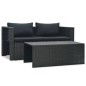 vidaXL Set muebles de jardín 6 piezas y cojines ratán sintético negro