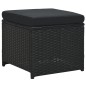 vidaXL Set muebles de jardín 6 piezas y cojines ratán sintético negro