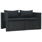 vidaXL Set muebles de jardín 6 piezas y cojines ratán sintético negro