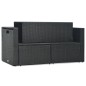 vidaXL Set muebles de jardín 6 piezas y cojines ratán sintético negro