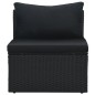 vidaXL Set muebles de jardín 6 piezas y cojines ratán sintético negro