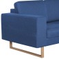 vidaXL Juego de sofás 2 piezas de tela azul vidaXL Juego de sofás 2 piezas de tela azul