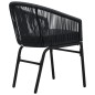 vidaXL Set mesa y sillas de jardín 3 pzas y cojines ratán PE negro vidaXL Set mesa y sillas de jardín 3 pzas y cojines ratán PE negro