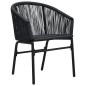 vidaXL Set mesa y sillas de jardín 3 pzas y cojines ratán PE negro vidaXL Set mesa y sillas de jardín 3 pzas y cojines ratán PE negro