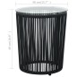 vidaXL Set mesa y sillas de jardín 3 pzas y cojines ratán PE negro vidaXL Set mesa y sillas de jardín 3 pzas y cojines ratán PE negro