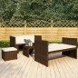 vidaXL Set muebles de jardín 5 piezas y cojines ratán sintético marrón vidaXL Set muebles de jardín 5 piezas y cojines ratán sintético marrón