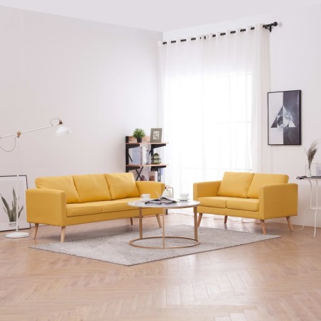 vidaXL Conjunto de sofás 2 piezas tela amarillo