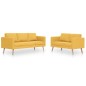vidaXL Conjunto de sofás 2 piezas tela amarillo vidaXL Conjunto de sofás 2 piezas tela amarillo