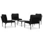 vidaXL Juego de muebles de jardín 5 piezas con cojines PVC negro vidaXL Juego de muebles de jardín 5 piezas con cojines PVC negro