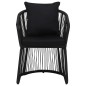 vidaXL Sillas de jardín 2 uds con cojines y almohadas ratán PVC negro vidaXL Sillas de jardín 2 uds con cojines y almohadas ratán PVC negro