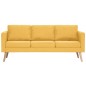 vidaXL Conjunto de sofás 2 piezas tela amarillo vidaXL Conjunto de sofás 2 piezas tela amarillo