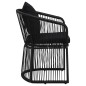 vidaXL Sillas de jardín 2 uds con cojines y almohadas ratán PVC negro vidaXL Sillas de jardín 2 uds con cojines y almohadas ratán PVC negro
