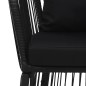 vidaXL Sillas de jardín 2 uds con cojines y almohadas ratán PVC negro vidaXL Sillas de jardín 2 uds con cojines y almohadas ratán PVC negro