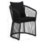 vidaXL Sillas de jardín 2 uds con cojines y almohadas ratán PVC negro vidaXL Sillas de jardín 2 uds con cojines y almohadas ratán PVC negro